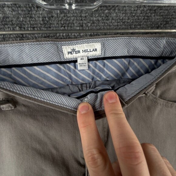 Peter Millar Pants Men Gray Size 35 Golf Cotton Modal Spandex Stretch Active - Picture 9 of 16